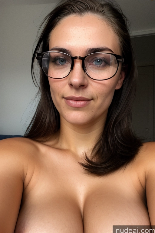 ai nude image of arafed woman with glasses and no shirt posing for a picture pics of Busty Perfect Boobs Beautiful Glasses Couch Nude Sweater Dark Lighting Pubic Hair Cleavage Partially Nude 18 Huge Tits, Hard Nipples Thick Short Wife Or Girlfriend