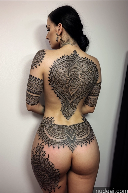 ai nude image of arafed woman with a tattoo on her back and a tattoo on her arm pics of One 30s Nude Milf Pubic Hair Alternative Big Ass Big Hips Seductive White Thick Prison Bending Over Tattoos