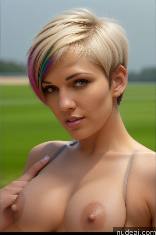 related ai porn images free for Athlete Perfect Boobs Short Hair Nude Close-up View Rainbow Haired Girl Slicked Bra Pull Down