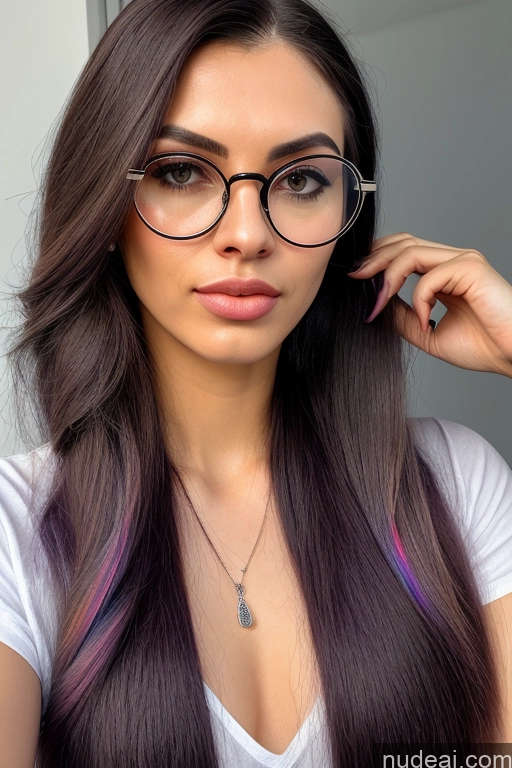 ai nude image of arafed woman with glasses and a necklace with a cross on it pics of Woman One Small Tits Beautiful Small Ass Short Skinny Long Hair Pubic Hair Fairer Skin Straight Purple Hair 18 Kimono Glasses Pouting Lips Japanese Cumshot