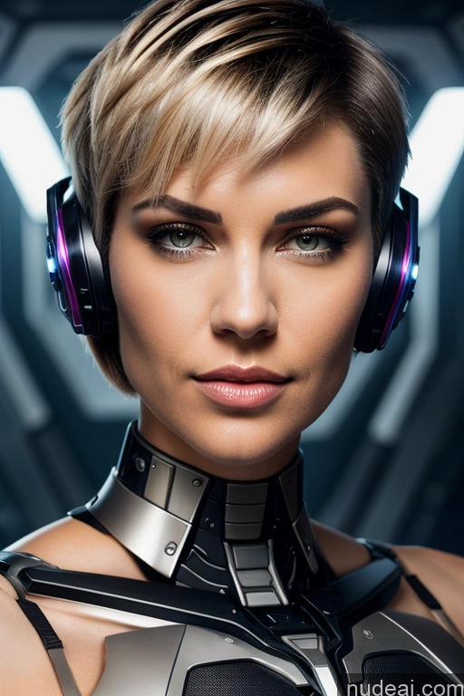 ai nude image of arafed woman with headphones and a futuristic suit posing for a picture pics of Perfect Boobs Short Hair Nude Close-up View Rainbow Haired Girl Slicked Dream Mecha Girl Cyborg Big Ass Two Massage