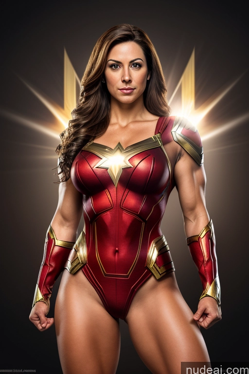 related ai porn images free for Busty Superhero Cosplay Muscular Front View Mary Thunderbolt Regal