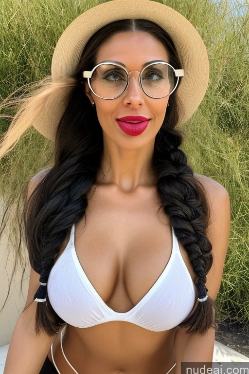 ai nude image of arafed woman wearing a white bikini and a hat posing for a picture pics of Milf Two Perfect Boobs Beautiful Glasses Lipstick Small Ass Thick Pubic Hair Long Hair Tanned Skin Oiled Body Hair Bun British Bathroom Spreading Legs 50s Nude Transparent Orgasm Ahegao White Hair Side View