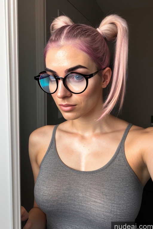 related ai porn images free for 18 White Glasses Serious Pink Hair Mirror Selfie Pigtails Bathroom Front View Thong Bright Lighting Detailed