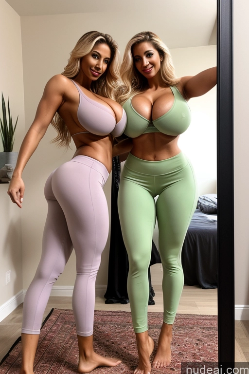 ai nude image of two women in tight pants and bra tops posing for a picture pics of Busty Perfect Boobs Arabic Mirror Selfie Bedroom Two 20s Bending Over Yoga Pants Full Frontal Topless Model Huge Boobs Blonde Orgasm Beautiful Skinny Small Ass Perfect Body