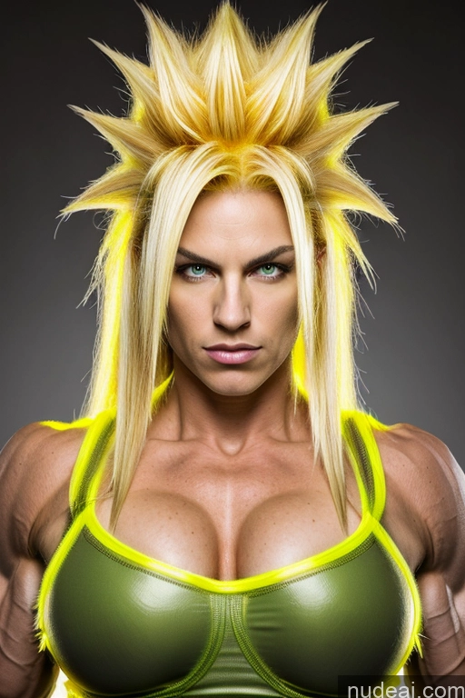 ai nude image of a close up of a woman with a very large breast and a very long hair pics of Super Saiyan 3 Muscular Cosplay Front View Busty 18 Super Saiyan Science Fiction Style Neon Lights Clothes: Yellow Neon Lights Clothes: Orange Neon Lights Clothes: Red