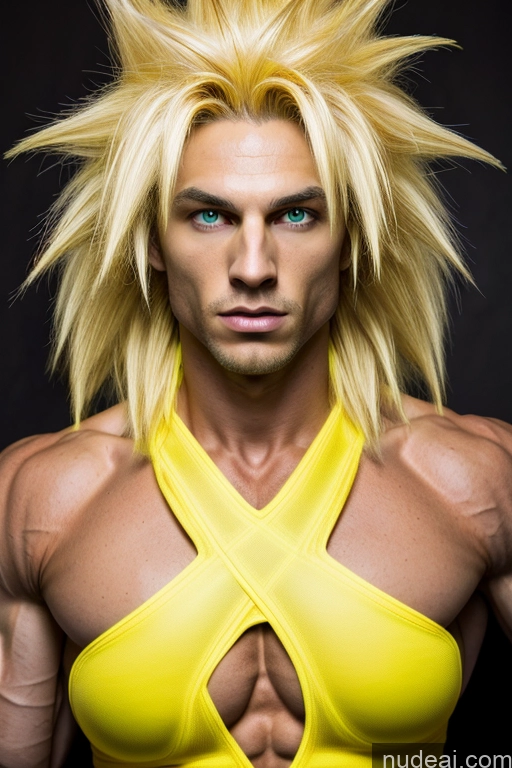 ai nude image of arafed male with blonde hair and blue eyes posing for a picture pics of Super Saiyan 3 Muscular Cosplay Busty 18 Super Saiyan Science Fiction Style Neon Lights Clothes: Yellow Neon Lights Clothes: Orange Neon Lights Clothes: Red Dynamic View Space