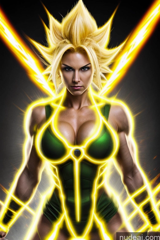 ai nude image of a woman in a green and yellow costume posing for a picture pics of Super Saiyan 3 Muscular Cosplay Busty 18 Super Saiyan Science Fiction Style Neon Lights Clothes: Yellow Neon Lights Clothes: Orange Neon Lights Clothes: Red Dynamic View Woman Heat Vision Powering Up