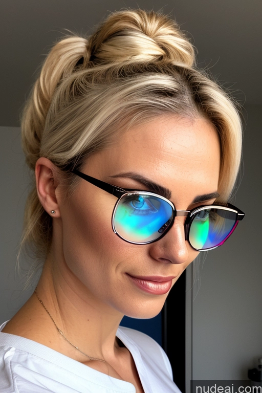 ai nude image of blond woman with glasses and a white shirt looking at the camera pics of Woman Blonde Ponytail Jewelry One Italian Hospital Blowjob Nurse Bra 20s Beautiful Glasses Skinny Orgasm