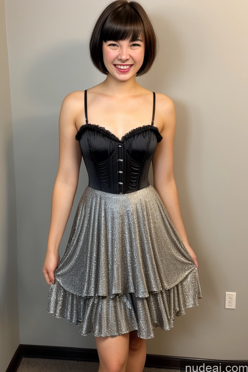 ai nude image of arafed woman in a black corset and silver dress pics of Small Tits Beautiful Big Ass Skinny Short Big Hips Short Hair 18 Happy Black Hair Bangs Japanese Party Dress Corset Long Skirt Pantyhose