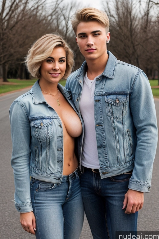 related ai porn images free for 18 Blonde Short Hair Topless Cleavage Partially Nude Diamond Jewelry Detailed Boots Jeans Jacket Woman + Man