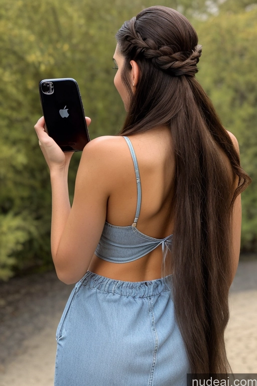 ai nude image of arafed woman with long hair holding up a cell phone pics of Woman Big Ass Pubic Hair Small Tits 18 Black Hair White Mirror Selfie Front View Bending Over Nude One Long Hair Bedroom