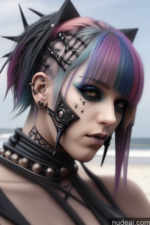 related ai porn images free for Gothic Punk Girl Close-up View Perfect Boobs Big Ass Nude Bra Pull Down Rainbow Haired Girl Beach