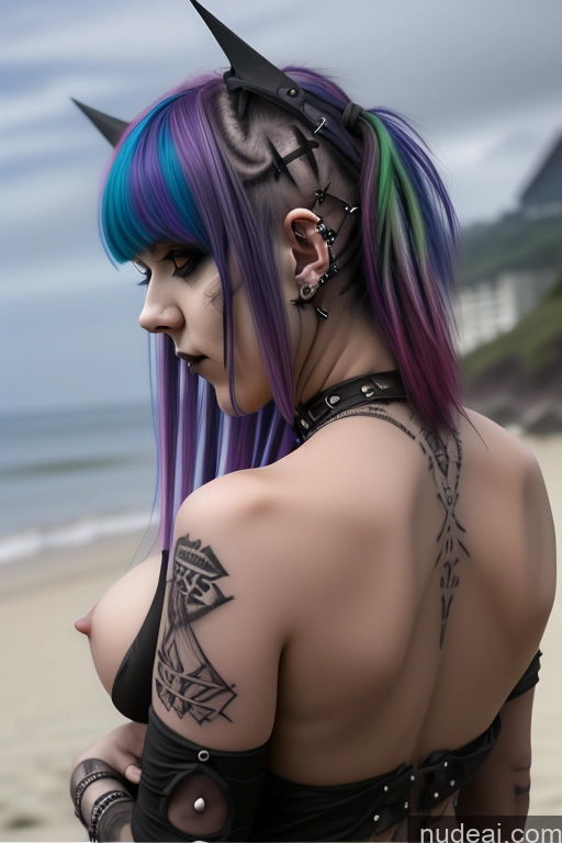 related ai porn images free for Gothic Punk Girl Close-up View Perfect Boobs Big Ass Nude Bra Pull Down Rainbow Haired Girl Beach