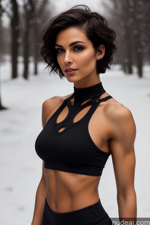 related ai porn images free for One Woman Perfect Body Skinny Fairer Skin 18 Short Hair Crop Top Choker Goth Detailed Dark Lighting Front View Snow Black Hair