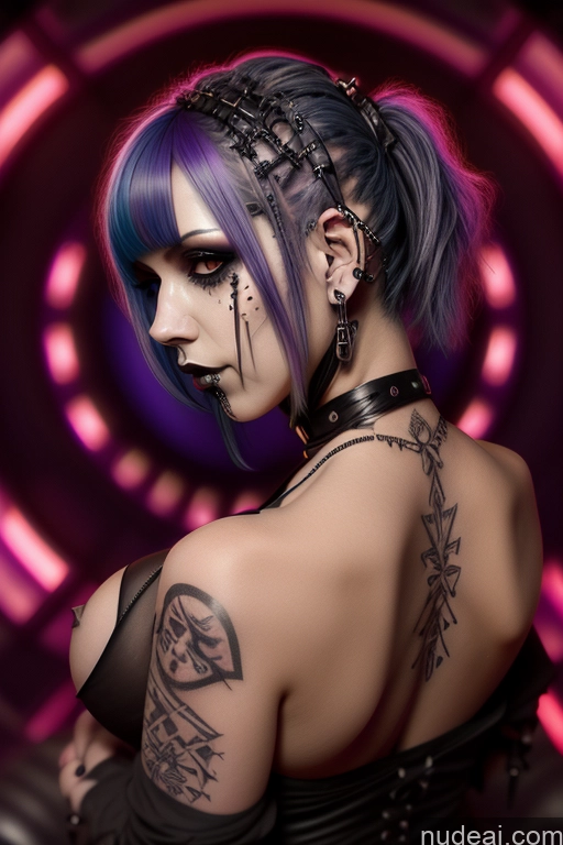 related ai porn images free for Gothic Punk Girl Perfect Boobs Big Ass Close-up View Purple Hair Slicked Nude Desert Bra Pull Down Busty