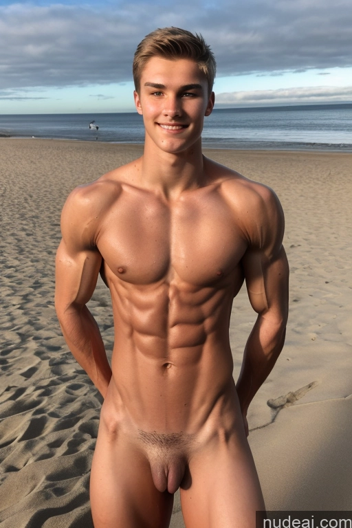 ai nude image of arafed man posing on the beach with his bare chest pics of Several Hairy Women Muscular Swedish Beach Athlete 18