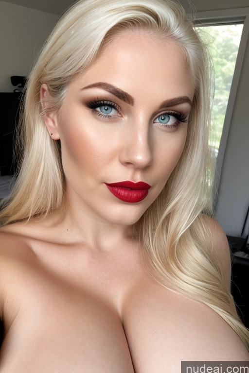 related ai porn images free for One Woman Huge Boobs Beautiful Lipstick Skinny Fairer Skin 30s Blonde Slicked Front View Simple