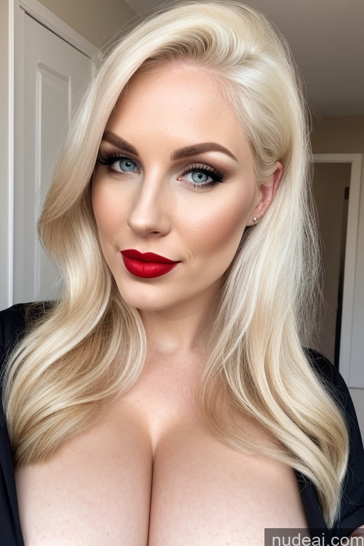 related ai porn images free for One Woman Huge Boobs Beautiful Lipstick Skinny Fairer Skin 30s Blonde Slicked Front View Simple