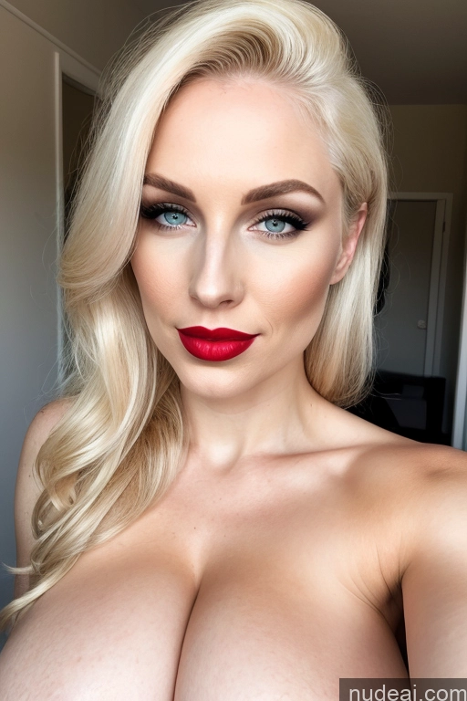 related ai porn images free for Woman One Huge Boobs Beautiful Lipstick Skinny Fairer Skin 30s Blonde Slicked Front View Simple