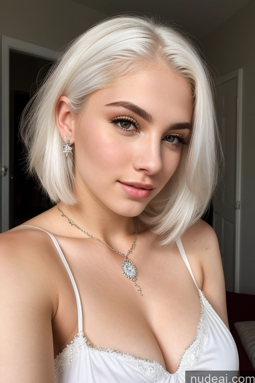 ai nude image of blond woman with white hair and jewelry posing for a picture pics of Sexy Face Beautiful Perfect Boobs Miss Universe Model Jewelry Detailed Fairer Skin Nightgown White Hair Latina 18