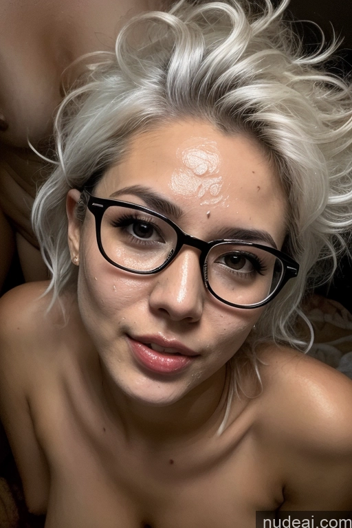 ai nude image of blond haired woman with glasses and a shaved head posing for a picture pics of Woman Seductive Asian Cumshot Hell Messy Small Tits Glasses Skinny Short Nude 20s White Hair Several