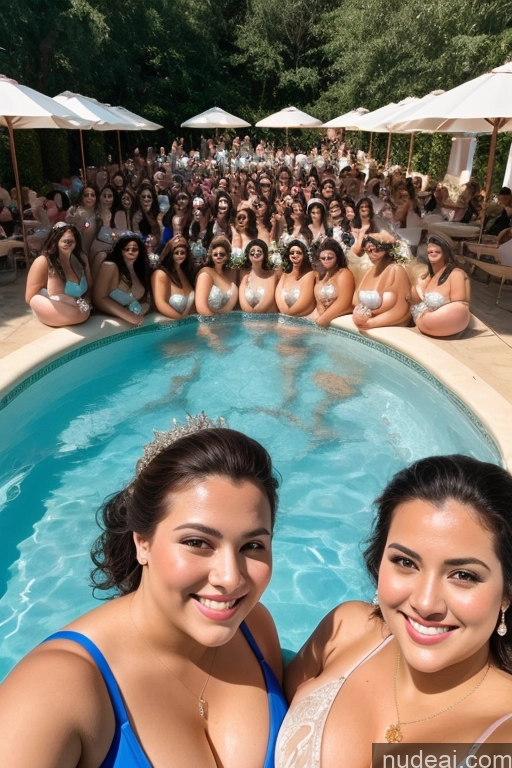 ai nude image of these are two women in bikinis posing for a picture by a pool pics of Busty Several Beautiful Thick Chubby 20s Happy Mirror Selfie Pool Wedding Diamond Jewelry Gold Jewelry Jewelry Pearl Jewelry