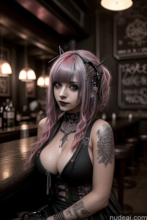 related ai porn images free for Gothic Punk Girl Busty Perfect Boobs Big Ass Pink Hair Czech Close-up View Nude Bar