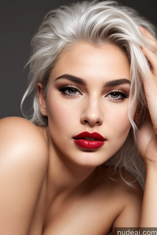 ai nude image of blond woman with red lips and a red lip posing for a picture pics of Perfect Boobs Beautiful Lipstick Big Ass Perfect Body Pubic Hair Oiled Body Goth 18 Big Hips White Hair Messy Pouting Lips Sexy Face Close-up View 3d On Back