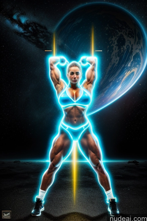 related ai porn images free for Ukraine Bodybuilder Busty Abs Science Fiction Style Space Cosplay Neon Lights Clothes: Blue Powering Up