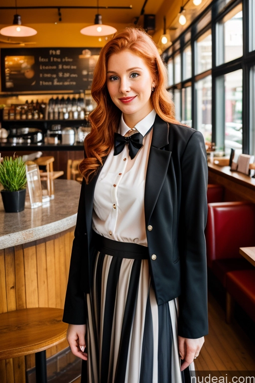 ai nude image of woman in a black and white dress and a black jacket and bow tie pics of Woman Cafe Jacket Long Skirt Jewelry Bows Tie 20s Ginger