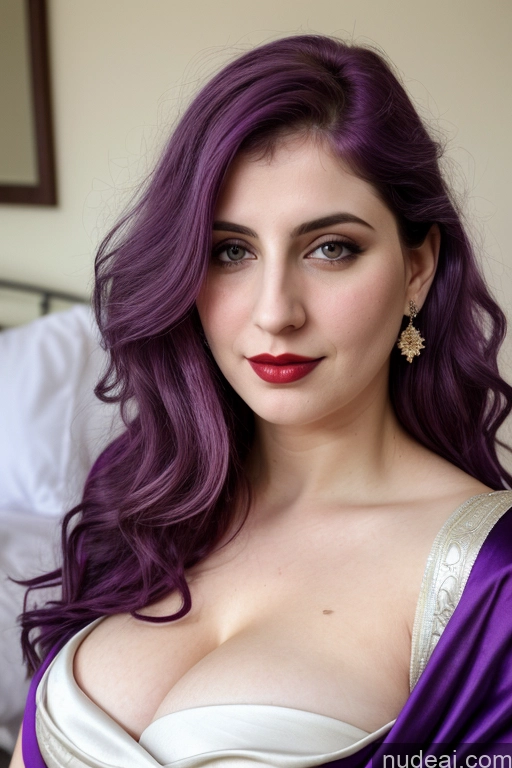 related ai porn images free for Jewish Fairer Skin Busty Lipstick Purple Hair Messy Blouse Sari