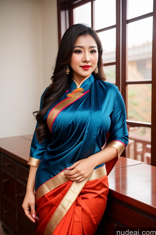 related ai porn images free for Chinese Blouse Sari Busty Beautiful Big Hips Big Ass Lipstick