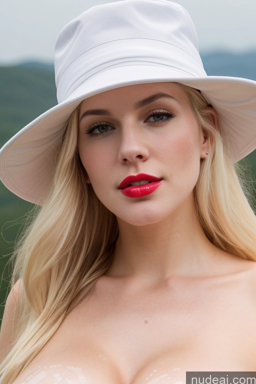 ai nude image of blonde woman with big breast wearing a white hat and red lipstick pics of Woman One Perfect Boobs Beautiful Lipstick Fairer Skin Slicked Czech Hat Simple Cumshot Blonde Perfect Body