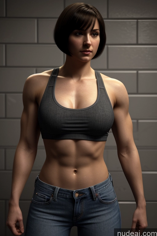 related ai porn images free for One Fairer Skin Abs Small Tits Muscular Short 20s Sexy Face Italian 3d Prison Front View Tank Top Dark Lighting Woman Serious Black Hair Working Out Jeans Skinny Short Hair