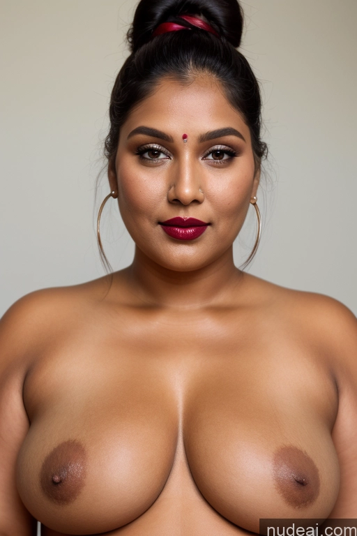 related ai porn images free for Chubby Lipstick Indian 40s Hair Bun Close-up View