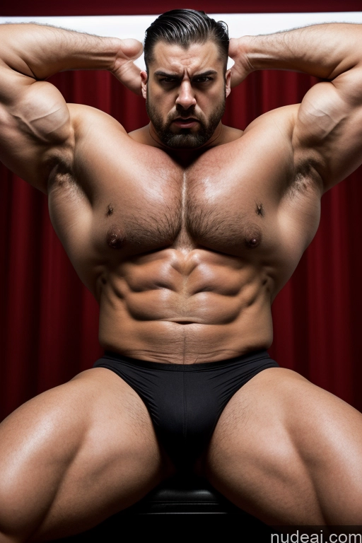 ai nude image of arafed man in a black underwear sitting on a chair pics of One Huge Boobs Tattoos Big Ass Abs Thick Big Hips Long Legs Tall Pubic Hair Oiled Body Angry Black Hair Straight Jewish Muscular Bodybuilder Front View Vampire