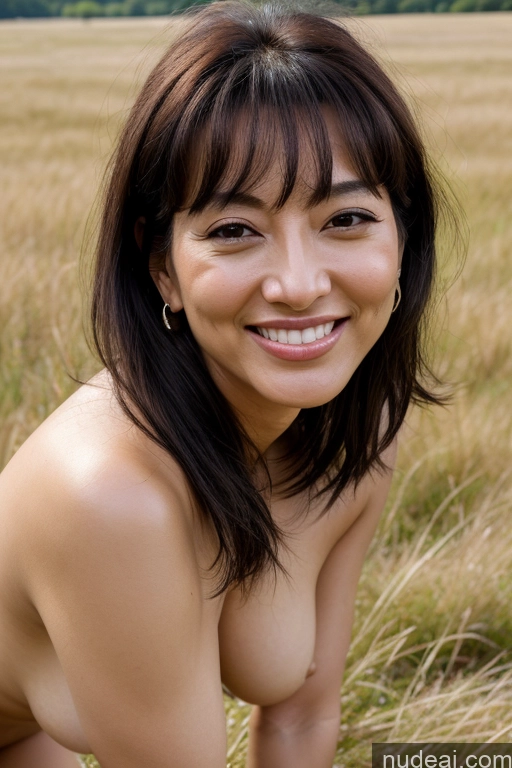 ai nude image of arafed woman with a big breast posing in a field pics of Milf Several Small Tits Small Ass Tall Pubic Hair 40s Happy Black Hair Bangs Korean Skin Detail (beta) Meadow Front View Cumshot Nude Topless Jewelry Bright Lighting