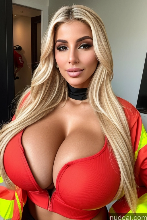 ai nude image of a close up of a woman wearing a red top and a yellow jacket pics of Bimbo Afingering Huge Tits, Hard Nipples 30s Perfect Body Beautiful Skinny Huge Boobs Perfect Boobs Sunglasses Two Seductive Arabic Firefighter Blonde