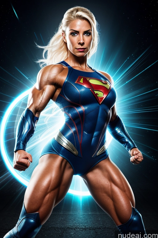 related ai porn images free for Superhero Military Muscular Abs Superheroine Powering Up Science Fiction Style WhiteHairBlueEye Dynamic View