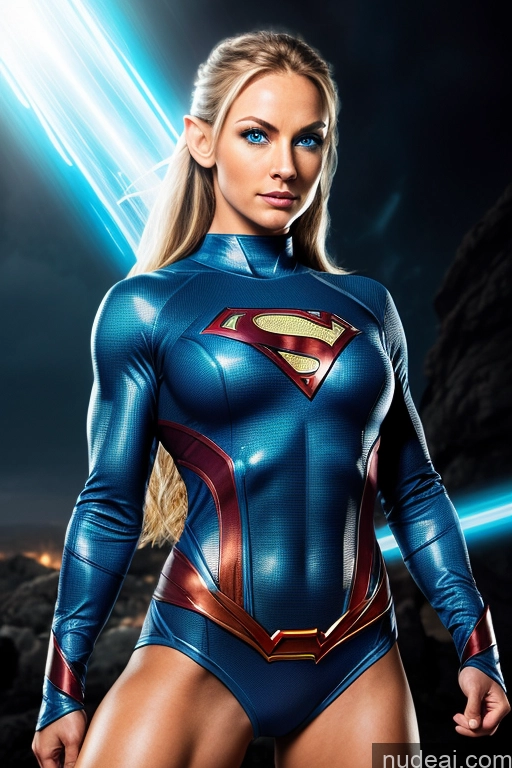 related ai porn images free for Superhero Military Muscular Abs Superheroine Powering Up Science Fiction Style WhiteHairBlueEye Dynamic View Deep Blue Eyes