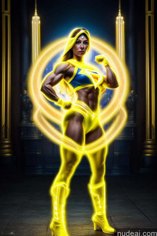 related ai porn images free for Military Front View Muscular Abs Superheroine Ukraine Neon Lights Clothes: Yellow Powering Up Regal