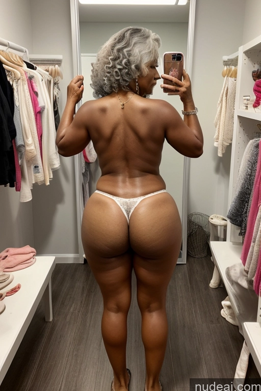 ai nude image of araffe woman taking a selfie in a closet with a mirror pics of Perfect Boobs Small Tits Beautiful Thick Big Hips Big Ass Pubic Hair Dark Skin Sad White Hair Malaysian Mirror Selfie Changing Room Front View Nude Topless Jewelry Bright Lighting Milf Several 80s Curly Hair