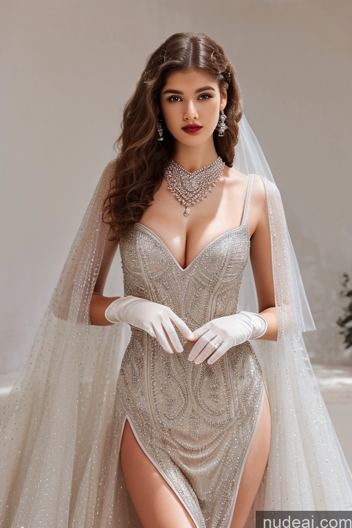 Long Legs Wavy Hair Gloves Small Tits Wedding Dress Extension (Champagne)