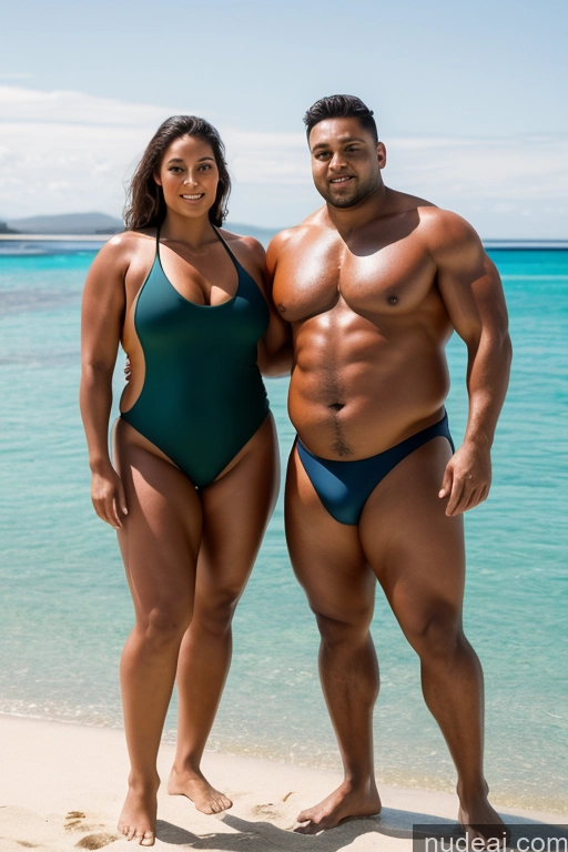 related ai porn images free for Muscular Tanned Skin Oiled Body Fat Chubby Woman + Man Microkini