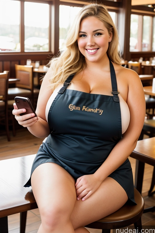 related ai porn images free for Thick Chubby Fat Blonde 30s Happy Massage Mirror Selfie Busty Huge Boobs Apron Topless One Transparent Restaurant