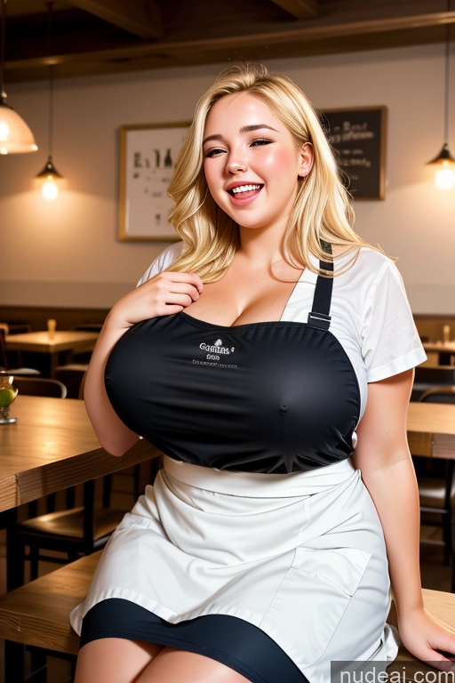 related ai porn images free for Huge Boobs Thick Chubby Fat 30s Laughing Happy Blonde Cumshot Apron Restaurant One