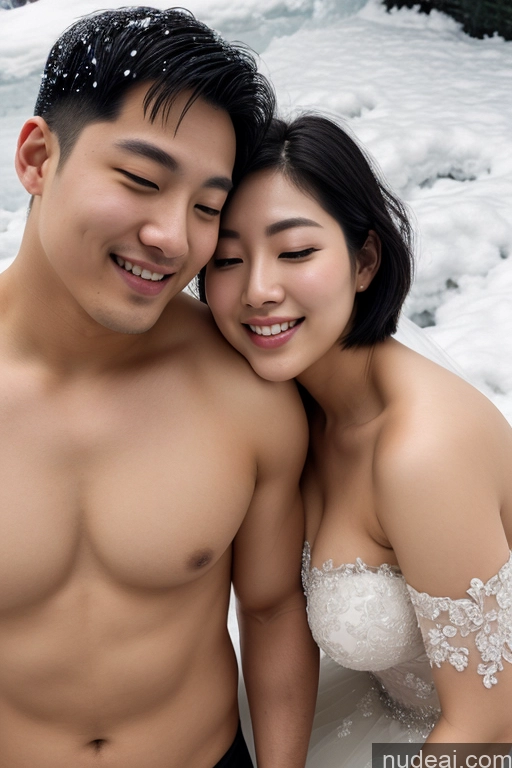 related ai porn images free for Woman + Man Two Busty Tattoos 20s Happy Black Hair Short Hair 3d Front View Nude Topless Bright Lighting Orgasm Korean Snow Sleeping Wedding