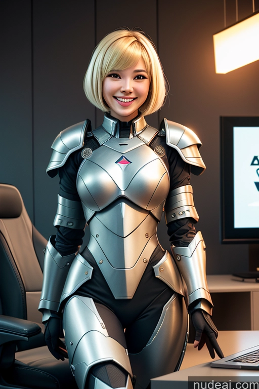 related ai porn images free for Woman One Beautiful 20s Laughing Blonde Bobcut Asian Gaming Detailed 3d Sci-fi Armor