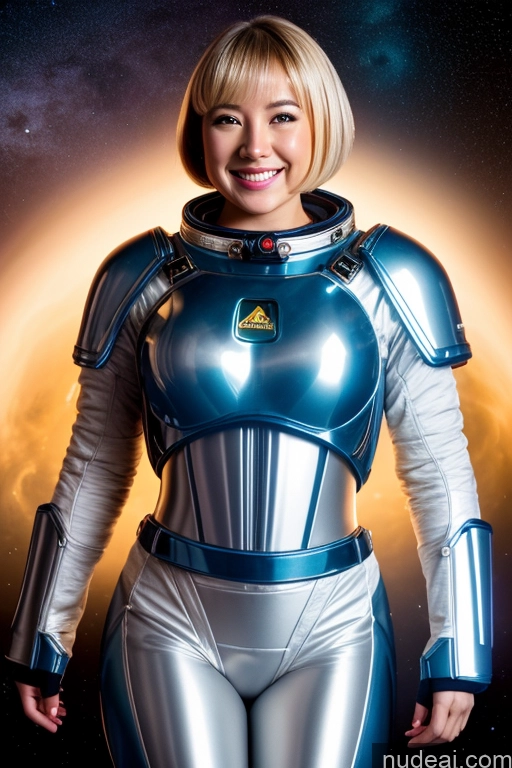 related ai porn images free for Woman Beautiful Big Ass Big Hips Happy Blonde Bobcut Front View Bright Lighting Detailed 20s Space Suit Sci-fi Armor One Asian